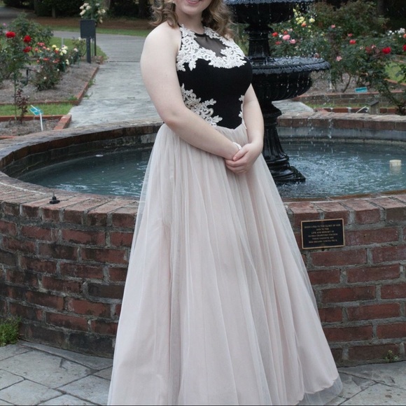 Blondie Nites Halter A-Line Formal Prom Dress - Picture 2 of 8